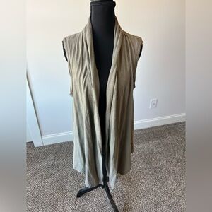 Anthropologie Michael Stars Shrug Top Womens Brown One Size Open Front Slubbed
